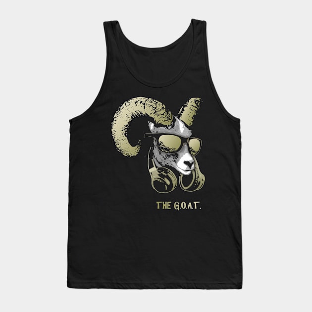 The Goat Bling Cool and Funny Music Animal with Headphones and Sunglasses Tank Top by Nerd_art